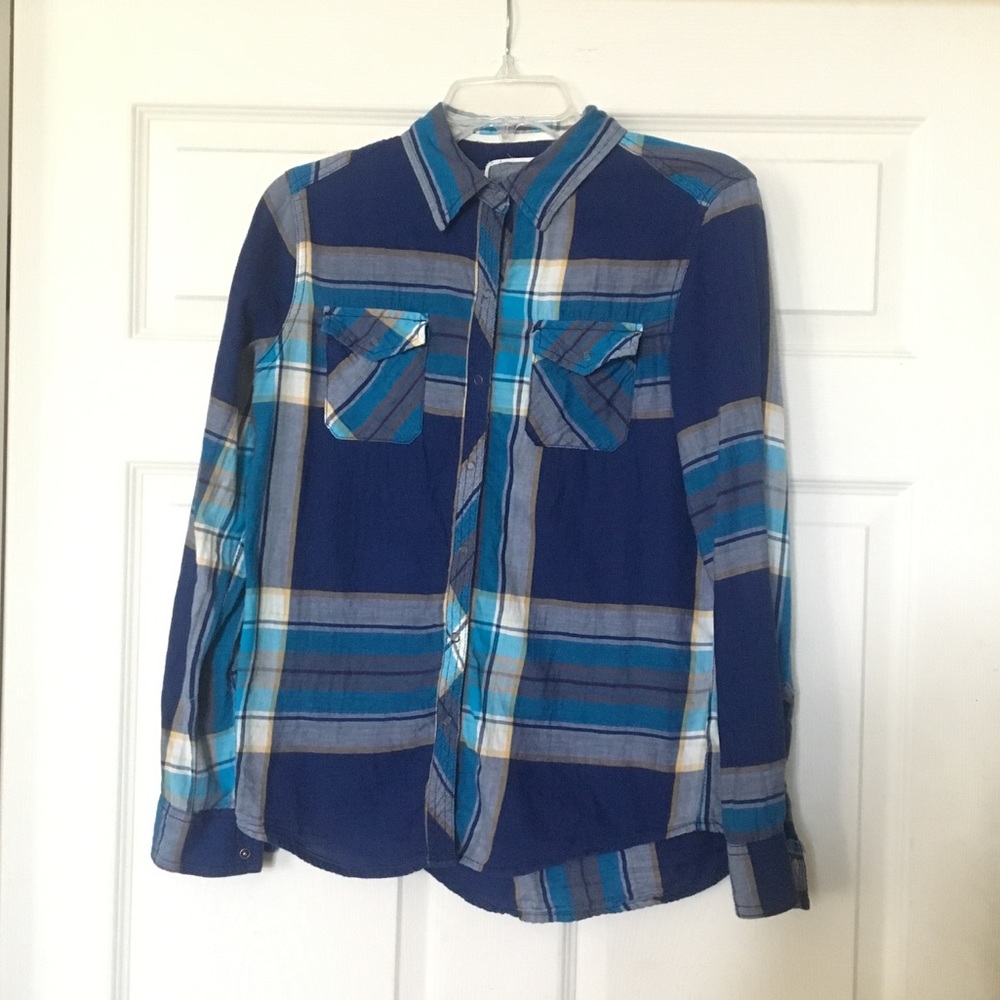 Blue Long Sleeve Plaid Shirt